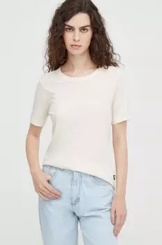 Хлопковая футболка G-Star Raw, бежевый