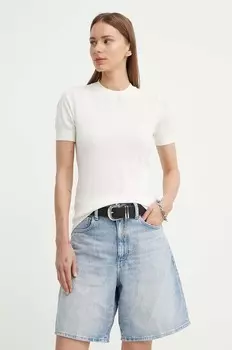 Хлопковая футболка G-Star Raw, бежевый
