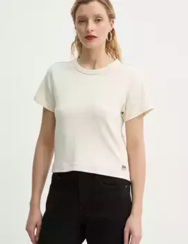 Хлопковая футболка G-Star Raw, бежевый