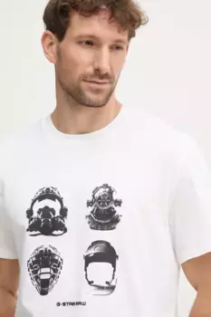 Хлопковая футболка G-Star Raw, бежевый