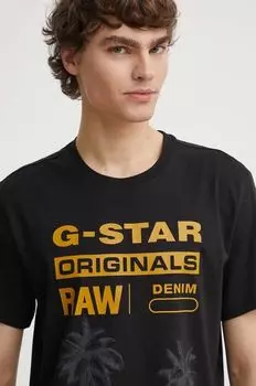 Хлопковая футболка G-Star Raw, черный
