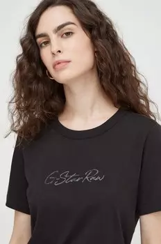 Хлопковая футболка G-Star Raw, черный