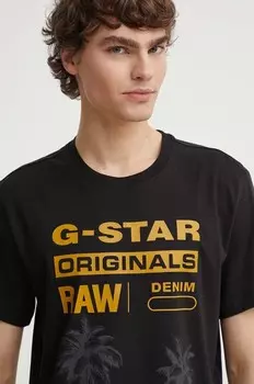 Хлопковая футболка G-Star Raw, черный