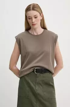 Хлопковая футболка G-Star Raw, коричневый