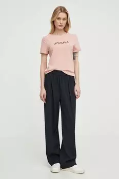 Хлопковая футболка G-Star Raw, розовый