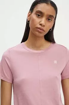 Хлопковая футболка G-Star Raw, розовый