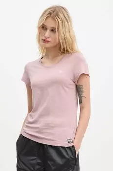 Хлопковая футболка G-Star Raw, розовый