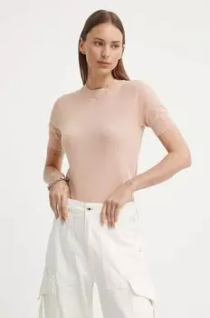 Хлопковая футболка G-Star Raw, розовый