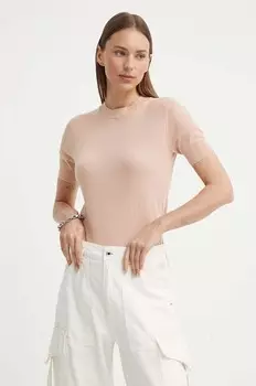 Хлопковая футболка G-Star Raw, розовый