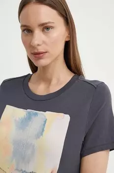 Хлопковая футболка G-Star Raw, серый