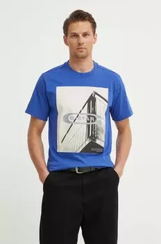 Хлопковая футболка G-Star Raw, синий