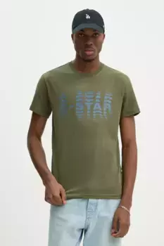 Хлопковая футболка G-Star Raw, зеленый