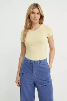 Хлопковая футболка G-Star Raw, желтый