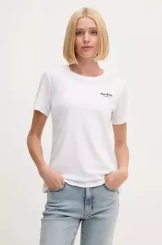 Хлопковая футболка GABRIELA Pepe Jeans, белый