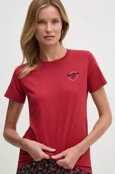Хлопковая футболка GABRIELA Pepe Jeans, бордовый