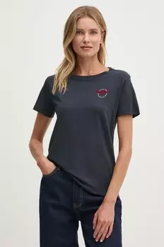 Хлопковая футболка GABRIELA Pepe Jeans, темно-синий