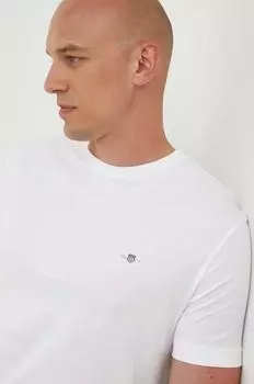 Хлопковая футболка Gant, белый