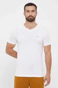 Хлопковая футболка Gant, белый