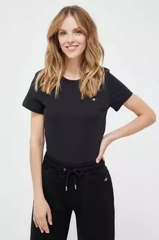 Хлопковая футболка Gant, черный