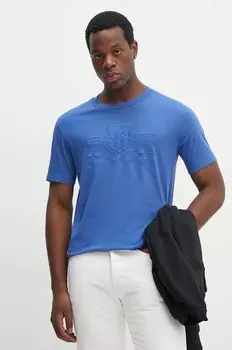Хлопковая футболка Gant, синий