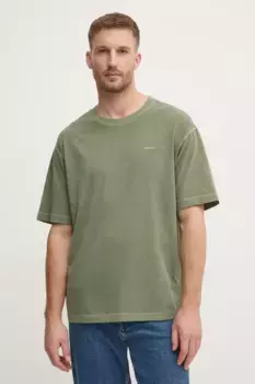 Хлопковая футболка Gant, зеленый