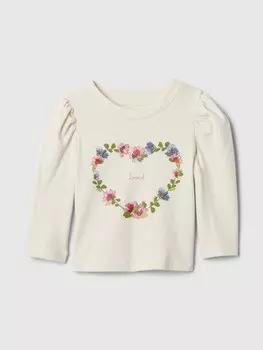 Хлопковая футболка Gap, бежевый