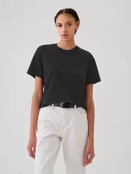 Хлопковая футболка Gap, черный