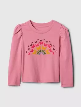 Хлопковая футболка Gap, розовый