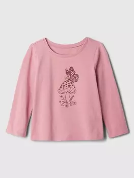 Хлопковая футболка Gap, розовый
