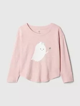 Хлопковая футболка Gap, розовый