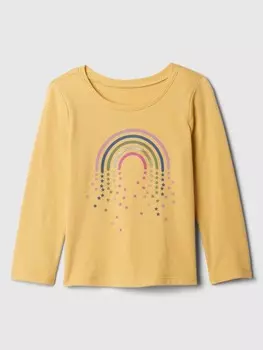 Хлопковая футболка Gap, желтый