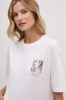 Хлопковая футболка GILLY Pepe Jeans, белый