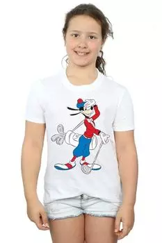 Хлопковая футболка Goofy Golf Disney, белый