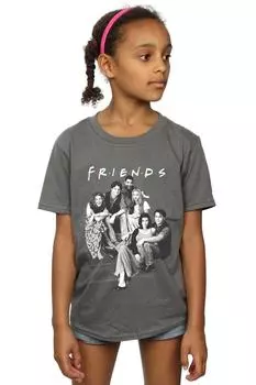 Хлопковая футболка «Групповая лестница» Friends, серый