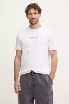 Хлопковая футболка Guess, белый
