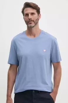 Хлопковая футболка Guess, синий