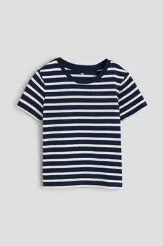 Хлопковая футболка H&M, синий