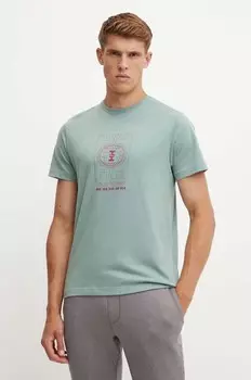 Хлопковая футболка Helly Hansen, зеленый