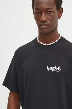 Хлопковая футболка Herschel, черный