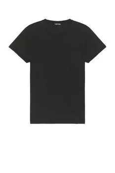 Хлопковая футболка холодного окрашивания Tom Ford, цвет Charcoal