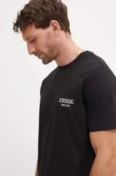 Хлопковая футболка Iceberg, черный