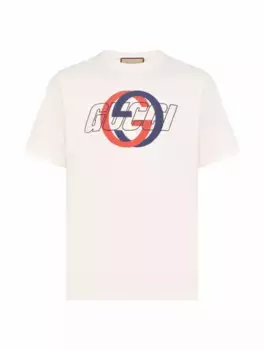 Хлопковая футболка Interlocking G Gucci, белый