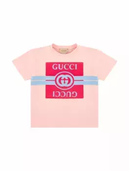 Хлопковая футболка Interlocking G Gucci, мультиколор