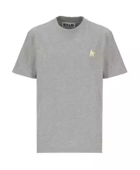Хлопковая футболка It с контрастным логотипом Golden Goose, серый