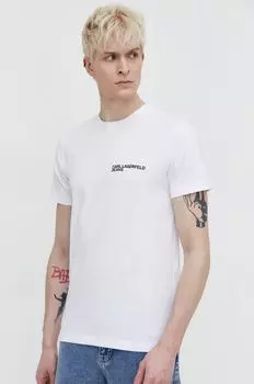 Хлопковая футболка Karl Lagerfeld Jeans, белый
