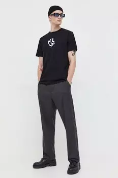 Хлопковая футболка Karl Lagerfeld Jeans, черный