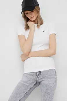 Хлопковая футболка Lacoste, белый