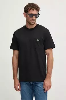 Хлопковая футболка Lacoste, черный