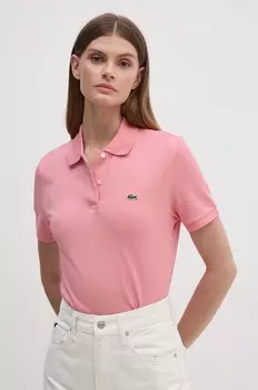 Хлопковая футболка Lacoste, розовый