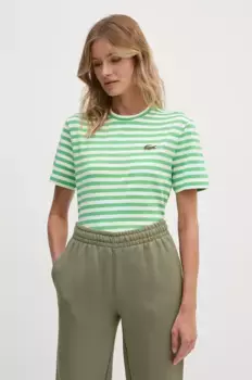 Хлопковая футболка Lacoste, зеленый